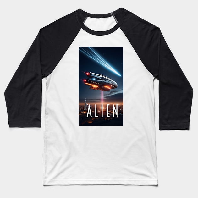 SHIPS ALIEN Baseball T-Shirt by cokistick